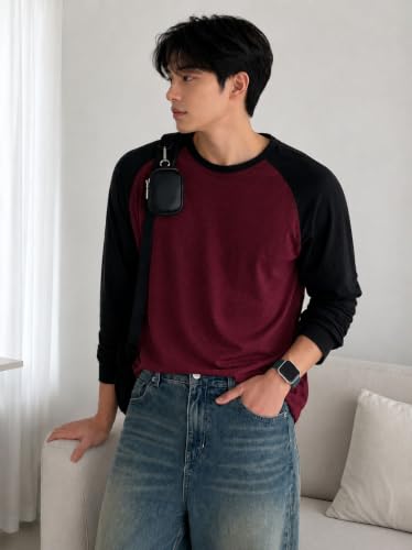 Image of Colorblock Men Round Neck Multicolor T-Shirt