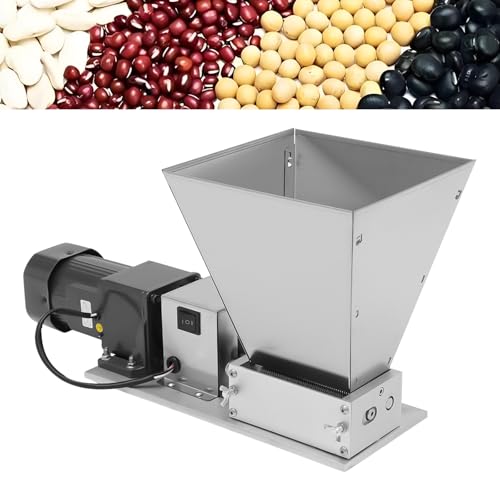 Electric Grain Mill Grinder, 60W Barley Grinder with 4.23QT Hopper, Low Noise Malt Crusher Roller with 44 Lbs/H Grinding Rate, 12 TPI Knurl, for Wheat, Rice, Corn, Crushing Feed