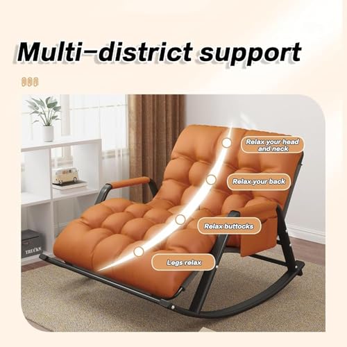 Fauteuil à bascule rembourré moderne au design confortable à poches latérales