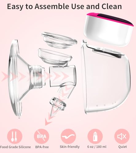 Electric Breast Pump Hands Free - Wearable & Wireless Breastfeeding Pump with 4 Modes 12 Levels, Smart & Quiet LCD Display, Leak-Proof Design & Double-Sealed 24mm Flange, 2 Pack