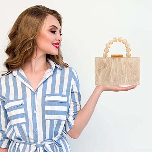 Buric Women Acrylic Clutch Purse Leopard Print Evening Bag Chain Formal Handbag Party Bridal Wedding Clutch Purse For Women (Apricot) #TOP6