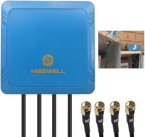 Maswell 5G 4G LTE Antenna SMA, 700-6000MHz, 4X4 MIMO 3dBi Entry-level Outdoor External Antenna for Areas with RSRP Greater than -100 dBm, Not for Speed Competition, Screw Mount