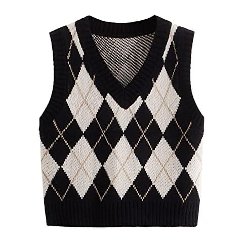 SweatyRocks Women's Plaid Knit Crop Top Cover