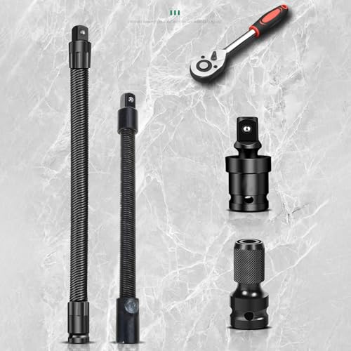 Barra de extensión flexible para llave: juego de 2 piezas elásticas para alcanzar zonas difíciles. 5