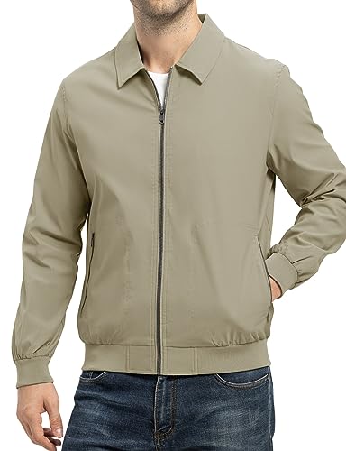 TBMPOY Mens Light Track Jacket Casual Windbreaker Fall Golf Coats