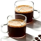 Supercenter Espresso Cups | 2-Pack,4 oz High-Transparency Glass Doubleshot Coffee Cups, Dishwasher Safe, Dual Pour Design