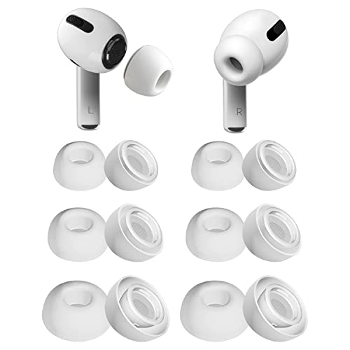 SIXFU 6 Pairs Ear Tip Compatible with AirPod Pro/ AirPods Pro 2nd Generation Tip, Replacement Silicone Earbud Tips with Active Noise Reduction Hole in Portable Storage Case(S/M/L)