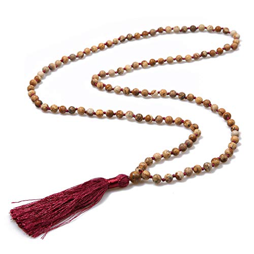 ZiMOJiE 6MM Amazonite Mala Beads Necklace...