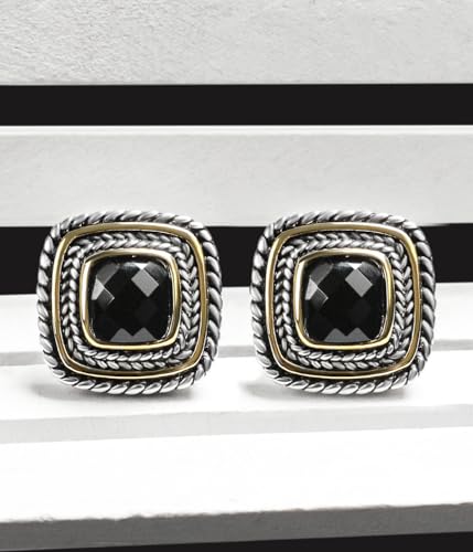 Designer Inspired Two Toned Cable Cubic Zirconia Earrings Studs for Women Trendy Gift4