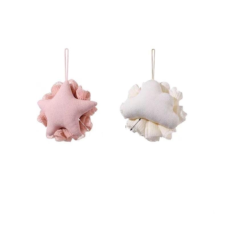 ScrubberBathSponge Set, esponja de ducha de lufa, esponjas de baño de malla ultra suaves for adultos exfoliantes, fregadores y limpieza - Depuradores corporales for uso en la ducha - rosa, blanco (Co