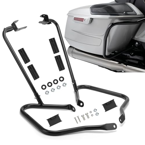 TIGERSGATE Gloss Black Rear Saddlebag Guards Complete Kit
