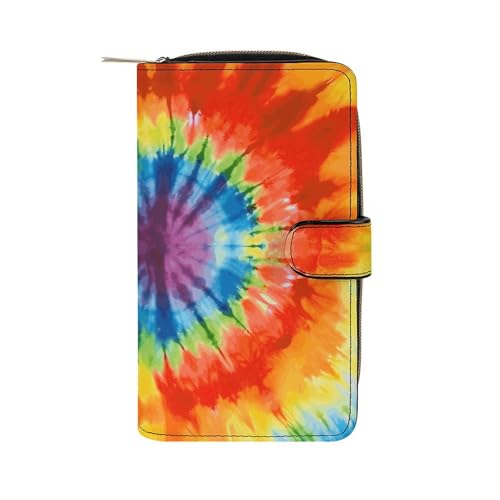 Fashionable Large-capacity Tie Dye Printed Leather Multifunctional Wallet for Men And Women, Multi-card Slot Business Casual Wallet