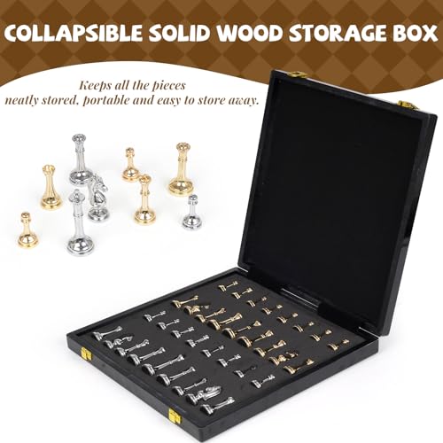 Set de Ajedrez Metálico con Tablero Mármol 11.5 Pulgadas miniatura 7