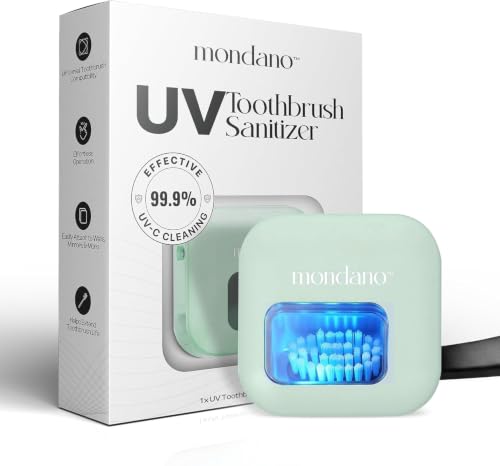 Image of Mondano UV-C Toothbrush Sanitizer and Holder, Travel Case Cover Cap