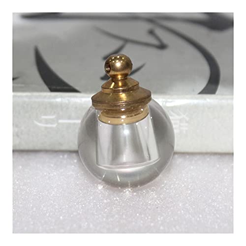 Colgante de Botella de Perfume de Bola de Cristal de Cuarzo Rosa...