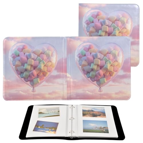 Álbum de fotos Adhesivo DIY Scrapbook Álbum con Balones de Caramelo de San Valentín, Encuadernador de 3 Anillos, 40 páginas, 8x10 para recuerdos miniatura 2