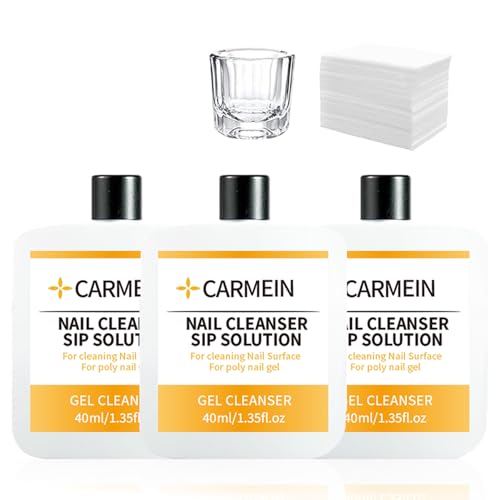 Image of Poly Gel Slip Solution & Nail Cleaner - Professional Polyester Nail Gel Surface Cleaner for Nail Care (3pcs)40ml /1.35 fl oz