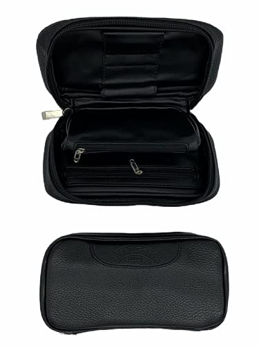 Pu Leather Tobacco Smoking Pipe Pouch Case/Bag For 2 Tobacco Pipe And Other Accessories-Black #TOP7