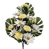  Ramo artificial flor de loto y clavel, decoracion y cementerio. 68cm FC04014902