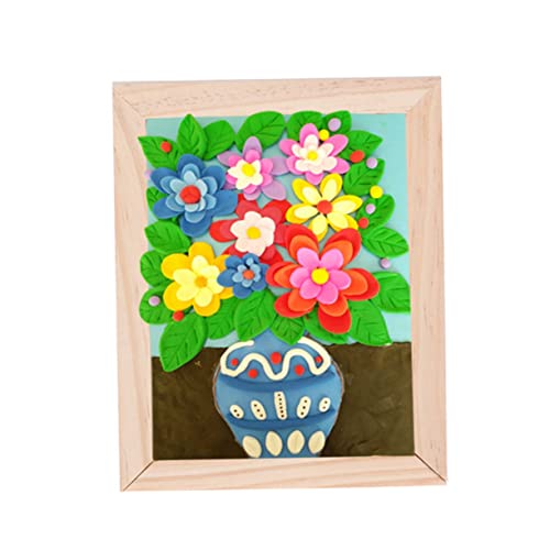 DOITOOL 2pcs Wooden Boys and Girls Artwork Display Frames Diy Painting Stands Blank Picture Frames Handmade Wall Decorations for Boys and Girls