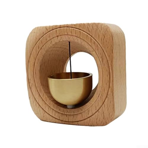 Jotekonoby Campanas de viento de madera japonesas inalámbricas, campanillas de puerta, campanas de viento (B)