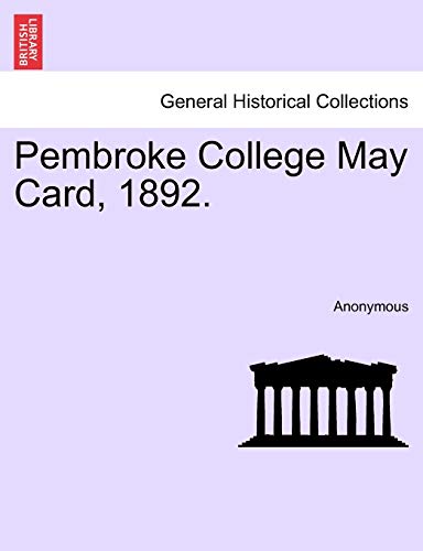 Pembroke College May Card, 1892.