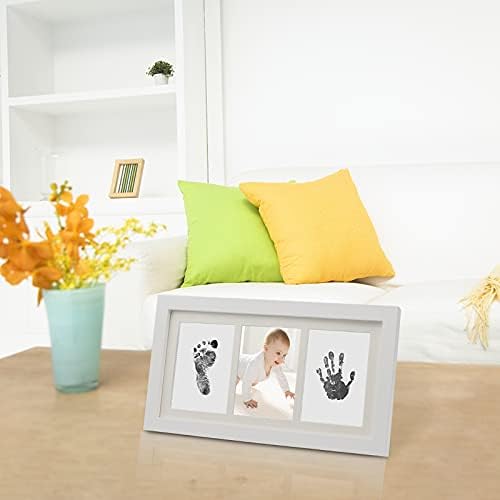 Baby Handprint and Footprint Photo Frame Kit for Newborn Girls and Boys, Baby Shower Gifts, Memorable Keepsake Box, Decorations for Christmas and Birthday Party