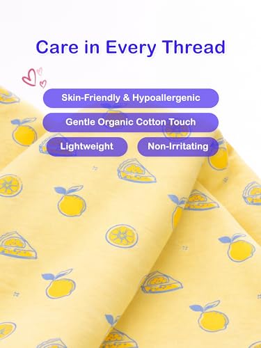 Image of Kidbea Organic Cotton Baby Bib, Adjustable Snap Closure Soft Absorbent Feeding Bibs Apron for Newborns & Infants Child With Cute Prints | Reusable Baby Essential