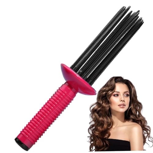 Pettine arricciacapelli, Pettine arricciacapelli 17 Denti Spazzola portatile per capelli Spazzola riccia resistente al calore Volume d'aria Antiscivolo Acconciatura