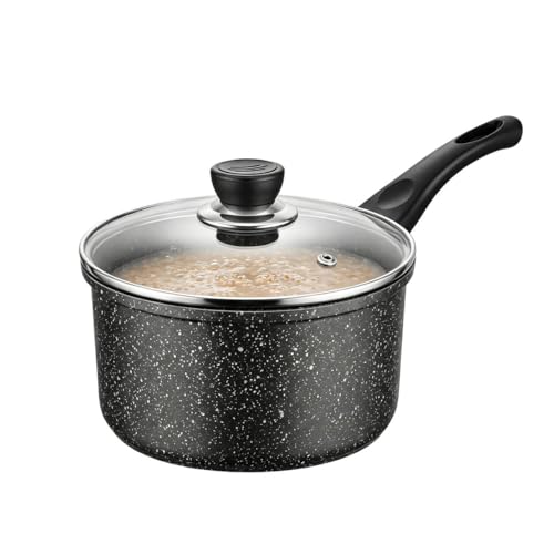 Image of 2 Quart Saucepan with Lid, Sauce Pan with Nonstick Swiss Granite Coating, Small Saucepot with Detachable Handle Multipurpose Induction Compatible