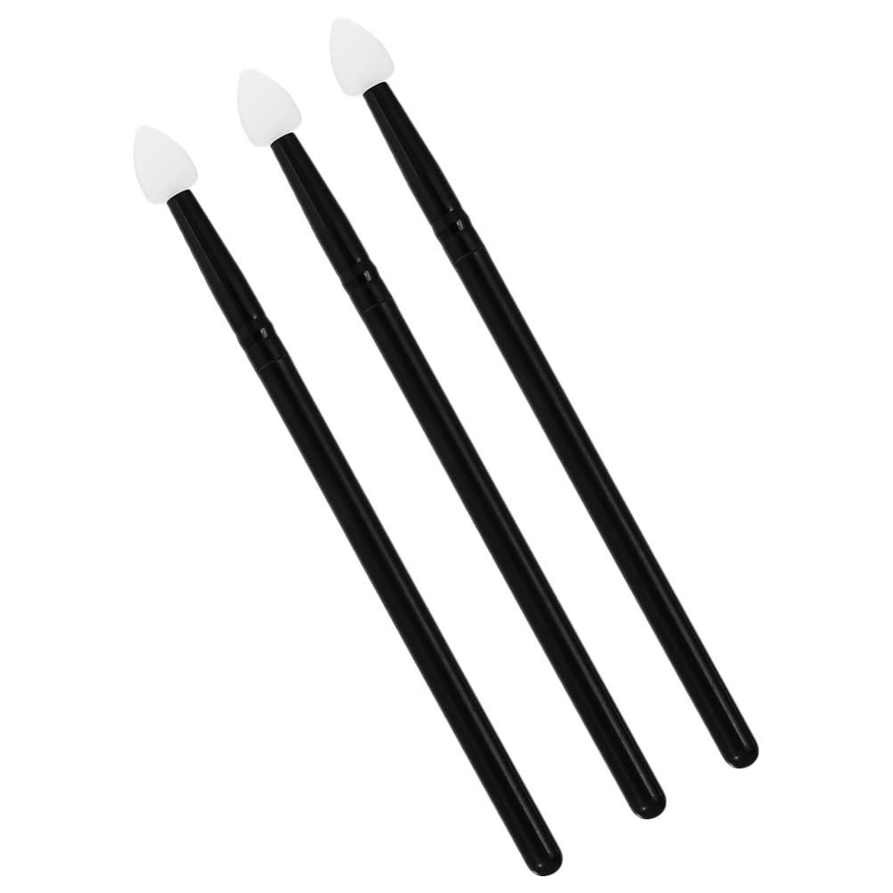Glitter Lipstick Silicone Eyeshadow Brush Makeup Applicator: 3Pcs Lip Masks for Glitter Shimmer Eye Shadow Cream Liquid Eyeliner Eyebrow Epoxy Resin Art Blush Set