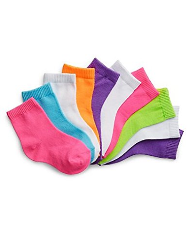 Hanes Girls' Toddler Ankle EZ Sort® Socks Assorted 10-Pack2