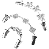 HORIALENCE 3個 レトロ花モチーフカーディガンクリップ レディース用スカーフショール固定 留め具 おしゃれセーターブローチ 防走光アクセサリ