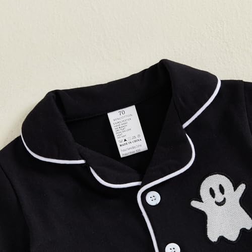 Balaflyie Toddler Baby Pajama Set Boy Girl Button Down Sleepwear Short Sleeve Shirt&Shorts Cotton Jammies Kids Lounge Sets4