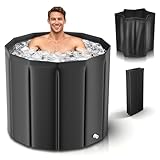 WildFun Eisbade Tonne für Athleten, 70cm Höhe 319L Faltbare Eistonne, 4 Schicht Tragbare Eisbadewanne, für Indoor & Outdoor Kältebad Kryotherapie Erwachsene