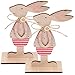 ABOOFAN 2pcs Easter Bunny Wood Signs Rabbit Table Centerpieces Rabbit Shaped Sign Easter Themed Table Decorations for Easter Party Tier Tray