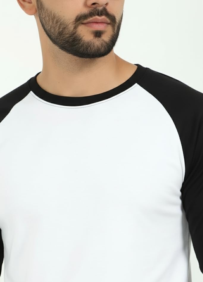 Image of Raglan Fullsleeve Tshirt Single Jersey Knit | 180 GSM 100% Ring Spun Super Combed Cotton Only Heather Colors are 88% Cotton 12% Polyester Bio Washed