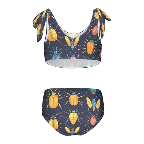 Animal Bettles Neon Bug Girls Tankini Swimsuit Kids Bikini Sets 2 Pcs Bathing Suit 3T2