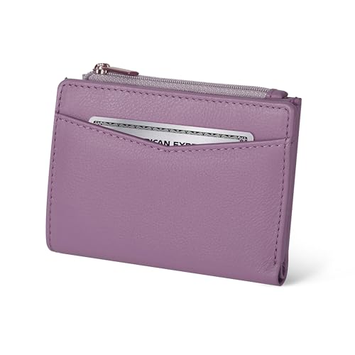 Image of Oak Leathers Leather Wallet For Women - Small RFID Coin Purse Credit Card & ID Holder for Ladies, Gift for Women's, Bifold Wallets (Baby Pink)