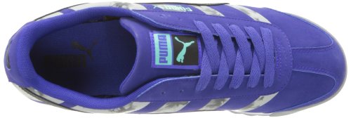 PUMA Men's Roma Basic Dip Dye Classic Sneaker,Spectrum Blue/Limestone Gray/Electric Green,11.5 M US