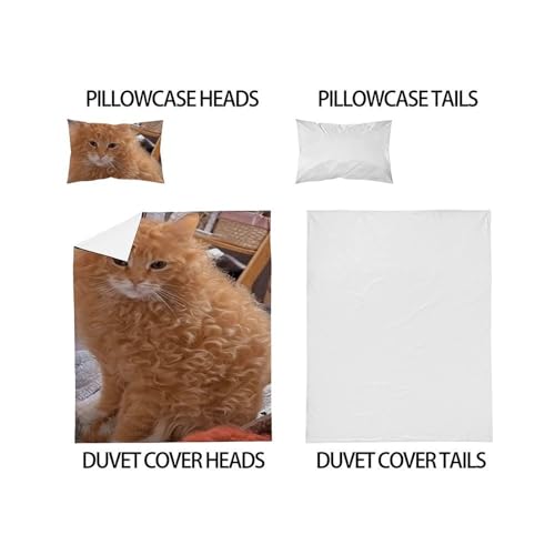 Housse de couette single microfibre imprimé 3d animaux Le Chaton Bedding 135x200