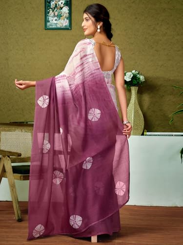 Image of Satrani Women's Chanderi Cotton Printed Ready To Wear One Minute Pre Pleated Readymade Saree with Unstitched Blouse Piece