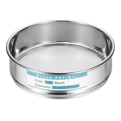 PATIKIL Lab Sieve 500 Mesh 0.035mm 5.9"/15cm Diameter Sifting Screen