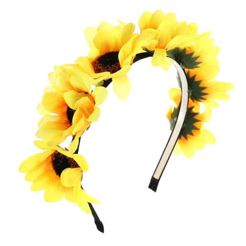 CTIRCHIU 1 Pieza cinta para el pelo festiva guirnalda de flores aro de pelo floral de pelo de girasol margarita hair topper accesorios fiesta diadema de flores tocados de novia