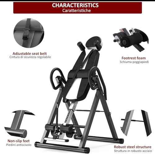 Panca A Inversione Imbottita Antigravitazionale Dimagrante Tavolo Di Inversione Fitness Palestra Panca Di Allungamento - 2