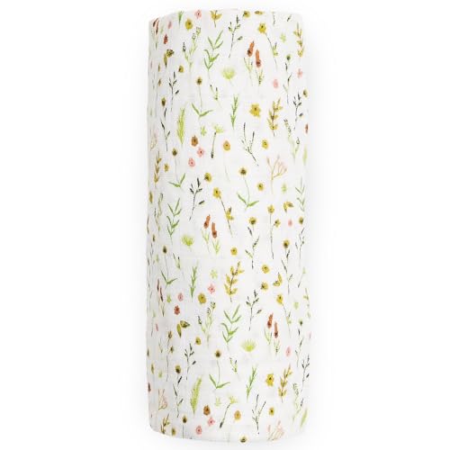 Image of Little Unicorn Muslin Swaddle Blanket for Newborns & Infants | Soft & Breathable Fabric | Baby Blanket for Swaddling, Nursing, Shower Gifts (Floral Field)