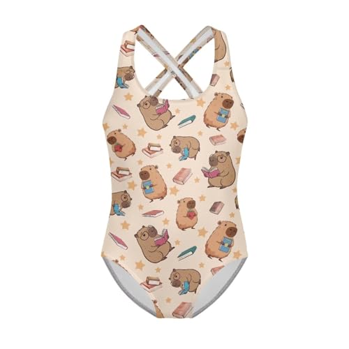 Image of Girls One Piece Swimsuits Quick Dry Beach Bathing Suit Crossback Swimwear 5-14 Years
