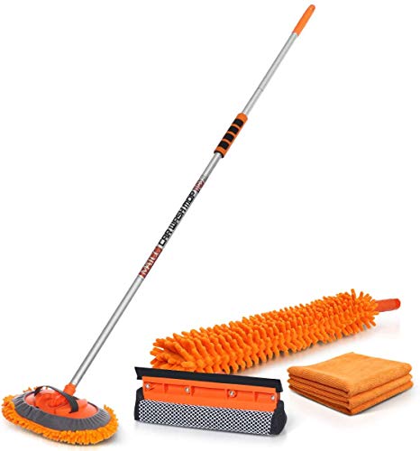 K Spazzole Per Autolavaggio Con Manico Lungo Da 51 Pollici, Palo Di Prolunga Con Setole Morbide Da 10 Pollici Con Camion, Barca, SUV, Camper