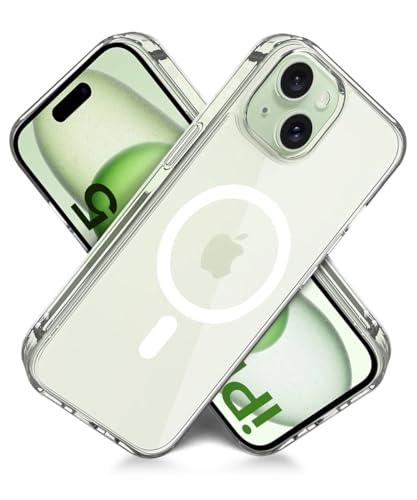 Image of WOW IMAGINE Ultra-Hybrid Back Case Cover for iPhone 15 Compatible with MagSafe | Sleek Hard Crystal Clear Back | Drop & Camera Protection | Shockproof Mobile Case For iPhone 15 (PC & TPU, Transparent)