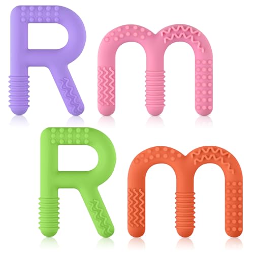 Image of ERKOON Sensory Chew Toys for Autistic Children, 4 Pack Silicone Chewy Tube Oral Motor Tools for Sensory Kids with Autism, Biting, ADHD, SPD, Chewies with Special Needs, Teething Sticks Toys